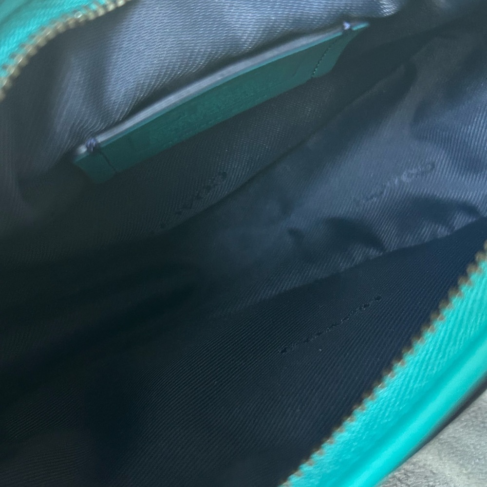 Coach Leather Saddle Bag 18 Dark Teal Crossbody - Picture 4 of 8